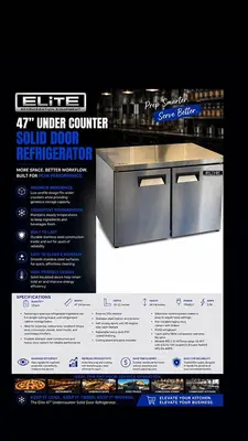 Elite 47"Under counter – Solid Door Refrigerator