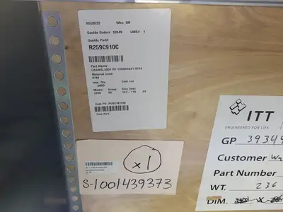 New | in-Stock GOULDS PUMPS 259C910C Parts (Hydraulics and Pneumatics) British Columbia CA | Lenmark #837154