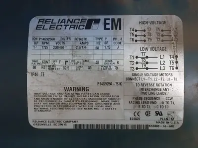Used RELIANCE ELECTRIC P14G9256H Motors (misc) Ohio US | HGR 24 #1083831