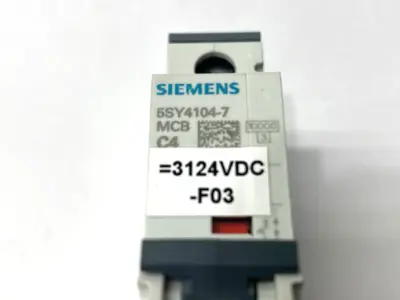 USED SIEMENS MINIATURE CIRCUIT BREAKER 1-POLE 230/400V 4A