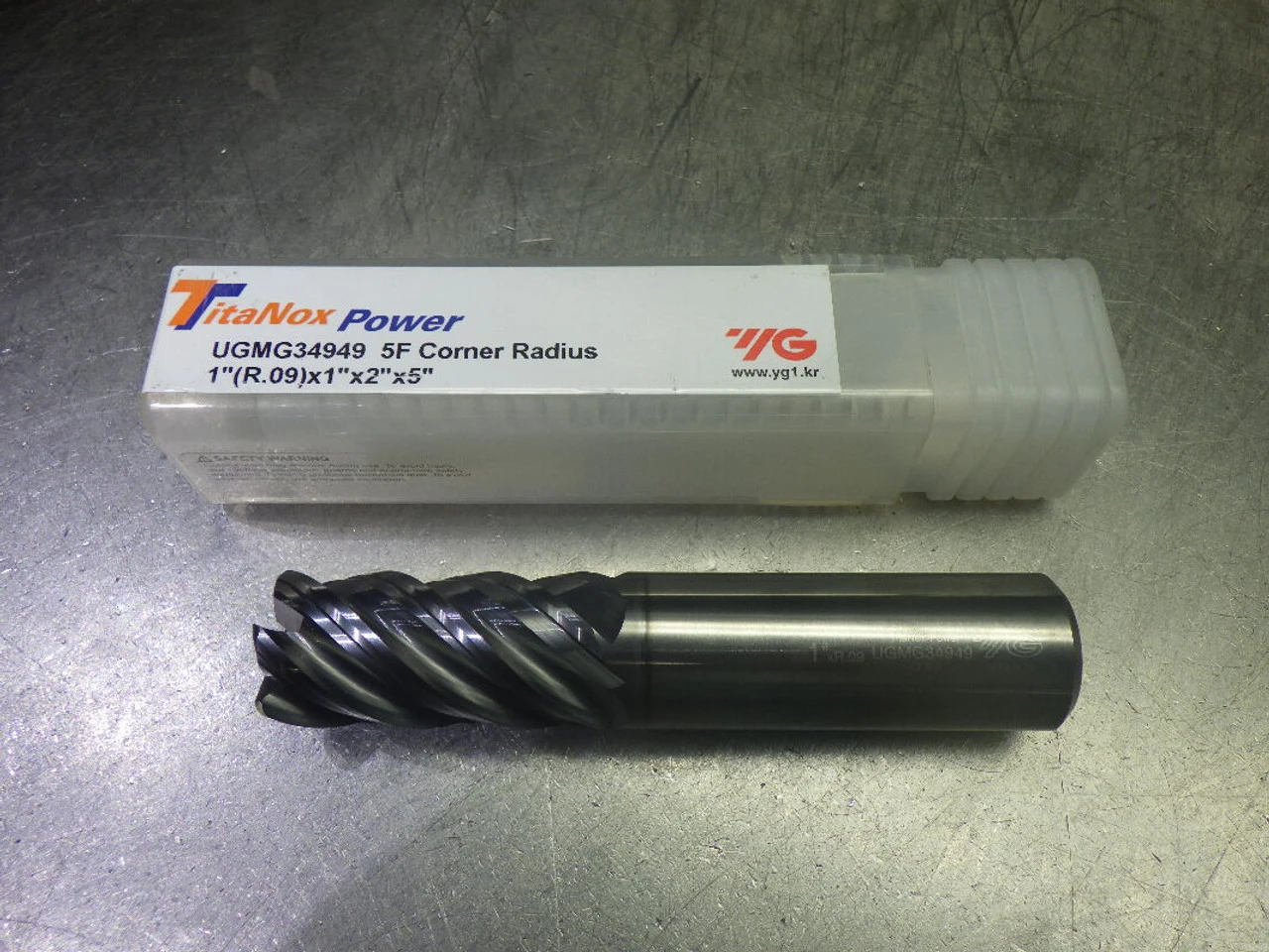 YG-1 TitaNox Power 1" 5 Flute Carbide CR Endmill .090" R UGMG34949 (LOC140)
