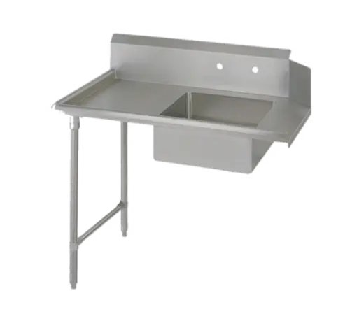 John Boos EDTS8-S30-L72 72" Soiled Dishtable w/ Galvanized Legs & 18 ga Stainless Top, L to R
