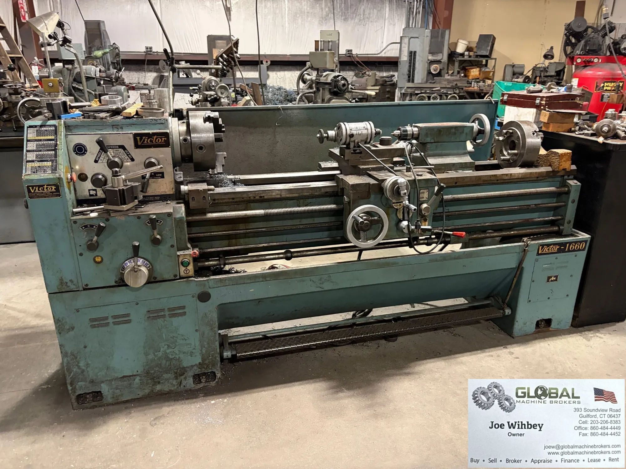 Victor 1660G Heavy Duty Gap Bed Engine Lathe 5HP 16"x60" w/Tools