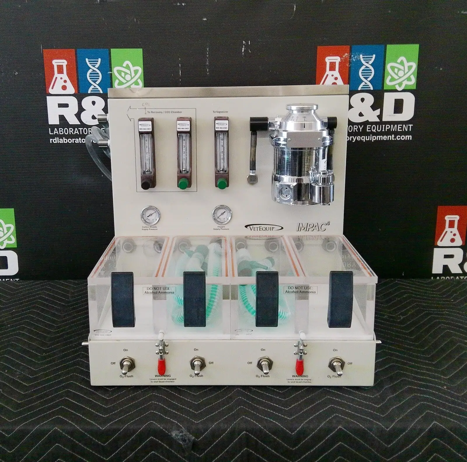 VetEquip Impac 6 Quad-Chamber Mouse Veterinary Isoflurane Anesthesia System