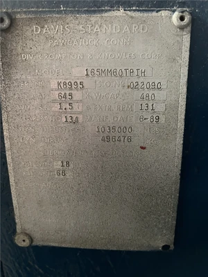 USED DAVIS STANDARD 165MM60TPIH