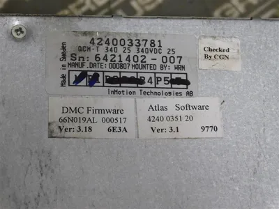 Atlas Copco QCM-T 340 25 Servo Control Module 4240 0337 81 F/W 3.18 S/W 3.1 Used