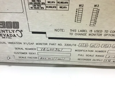 Bently Nevada 3300/16-03-01-00-00-00-00 Dual Vibration XY/GAP Monitor