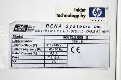 Used RENA Envelope Imager Ink Jet Coders & Printers Delaware US | United Machine Co. #1564196