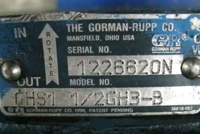 USED Gorman-Rupp GHS1 1/2GH3-B