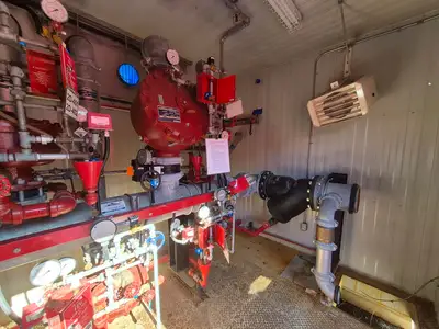 Containerized Foam Fire Suppression System w/ Deluge Valve, Potter Controls & Piping Manifold