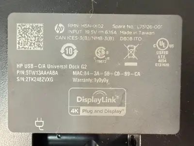 Hp HSN-IX02 L75126-001 In 19.5V-6.15A 5TW13AA#ABA (5.3.4)