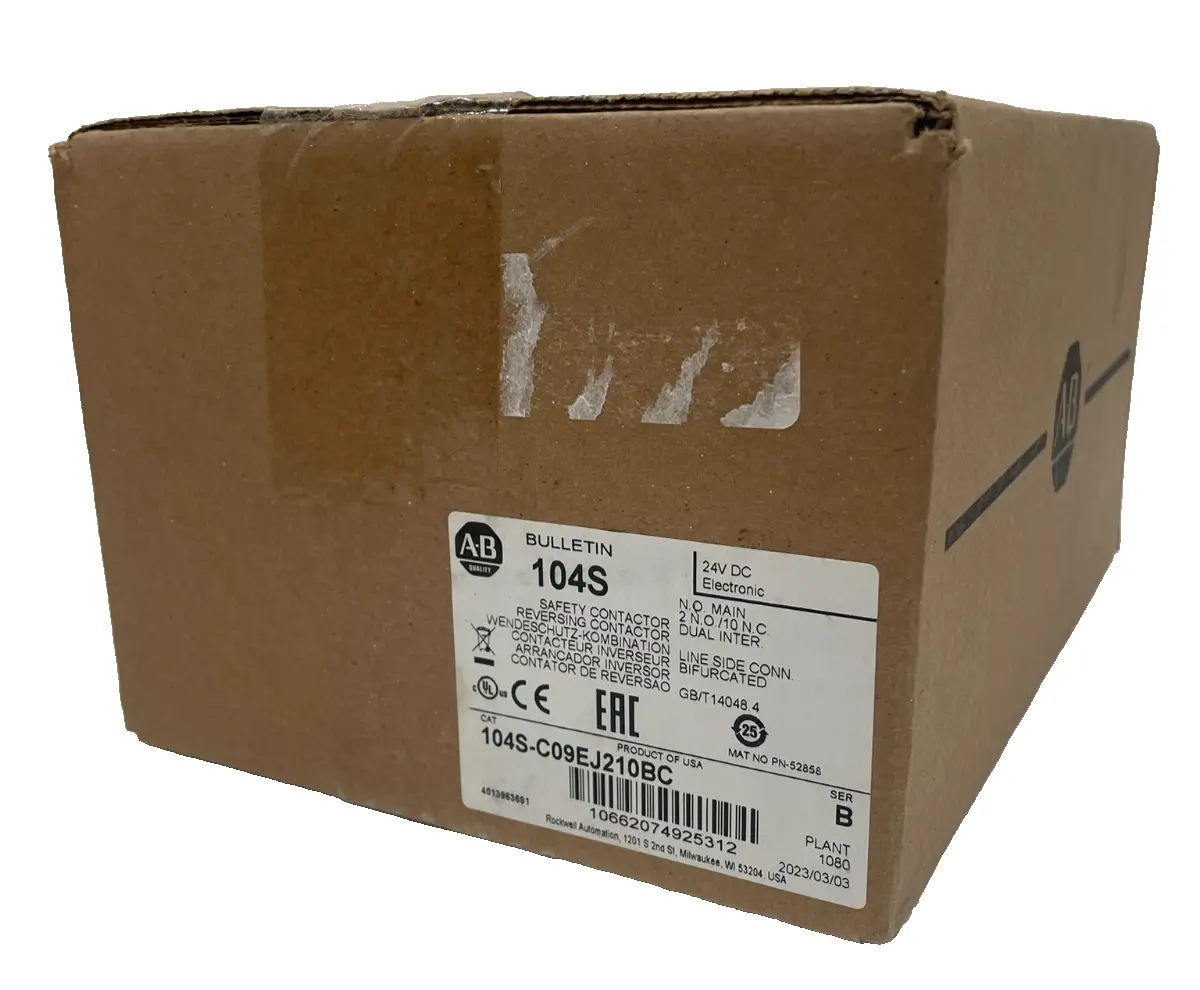 ALLEN BRADLEY 104S-C09EJ210BC SAFETY CONTACTOR SER. B 104SC09EJ210BC NEW, SURP