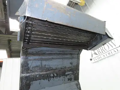 Enomoto 37"W x 8' 4" Chip Conveyor 26"Belt 46" Discharge 220V *READ*