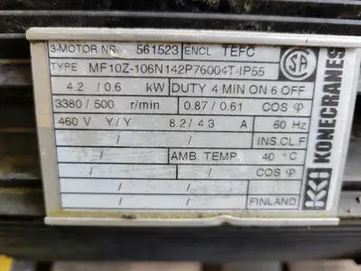 Used KONECRANES XL204N20ALA325AOKO Material Handling (misc) British Columbia CA | Lenmark #1426273