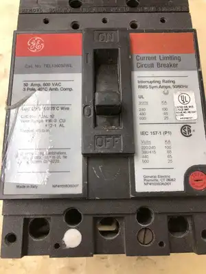 GE TEL136050WL 50A 3 Pole Current Limiting Circuit Breaker 600VAC