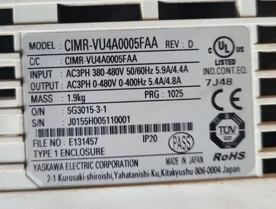 USED YASKAWA CIMR-VU4A0005FAA