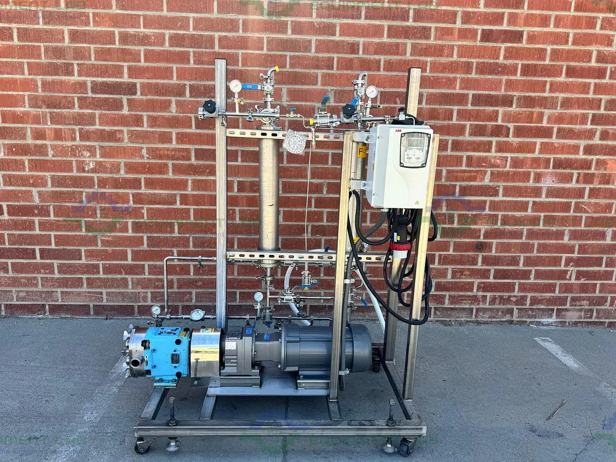 Used MILLIPORE FILTRATION SYSTEM W/ WAUKESHA CHERRY 030 ROTARY LOBE PUMP 5 HP Filtration Equipment California US | Equipment Lab #1364702