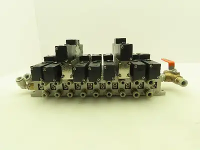 SMC VV5FS2 Plug-In 9-Station Manifold Control Unit VFS2000 Solenoid Valve Bank