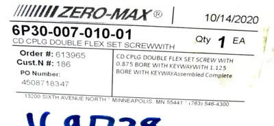 NEW ZERO MAX 6P30-007-010-01 COMPOSITE DISC COUPLING 6P3000701001