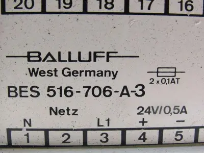 Balluff 516-706-A-3 Power Supply 24V DC 500MA  110V/220V