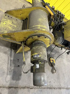 1.7 TON (3200 LBS) X 10' DEMAG WALL MOUNTED POWERED JIB CRANE & CABLE HOIST: STOCK #19119