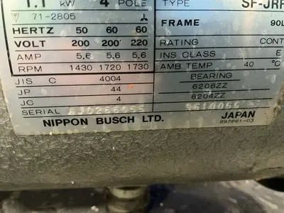 Used 1996 BUSCH RA0025 J Pumps Ohio US | HGR 24 #1566988