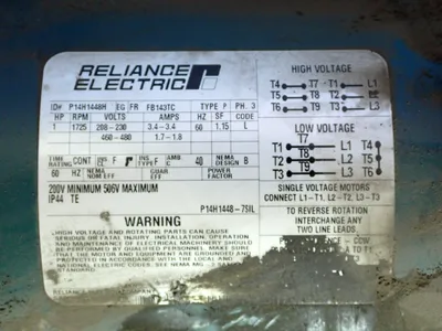 USED RELIANCE ELECTRIC P1H1448H