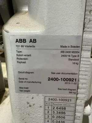 Used ABB IRB 2400/16 TYPE B Misc Electrical & Power Parts South Carolina US | ESS Industrial Equipment Sales #1538118