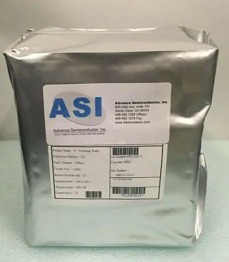150mm NEW Polished Silicon Wafer 2000 ANGSTROM OXIDE CODING  WITH WAFER CARRIER