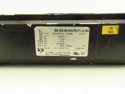 Elau SM 070-60-010-P0-45-S1-B0 AC Servo Motor 600rpm 400V