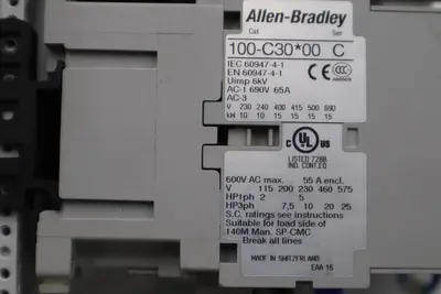 ALLEN BRADLEY 140M-D8E-C10 CIRCUIT BREAKER WITH 100-C30*00 CONTACTOR #4822-A