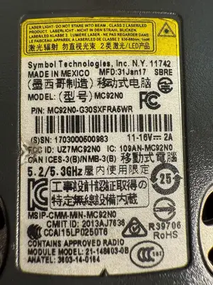 Symbol Technologies MC92N0 Portable Data Terminal - Scanner (3.5.3)