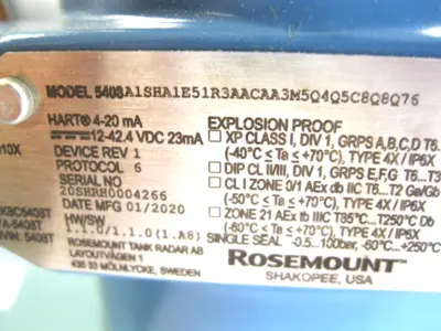 NEW Rosemount 5408 A1SHA1E51R3AACAA3M5Q4Q5C8Q8Q76