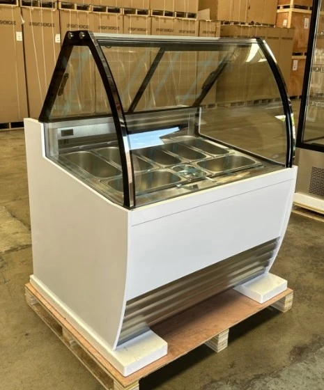 171-0149 7 Pan Self Contained Full Service Refrigerated Gelato Display Cooler