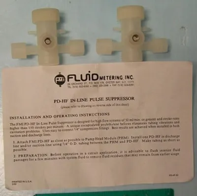 QTY. 2. FMI FLUID METERING INC. PD-HF INLINE PULSE...