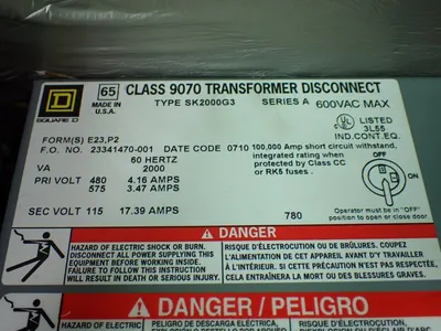 NEW SQUARE D 9070SK2000G3D101