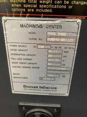 2014 DOOSAN MYNX 5400 Vertical Machining Centers | PM Machines (16)