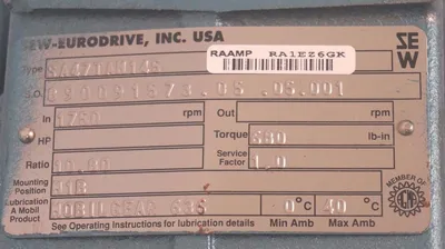 NEW SEW EURODRIVE SA47TAM145 GEAR REDUCER 10.80 RATIO