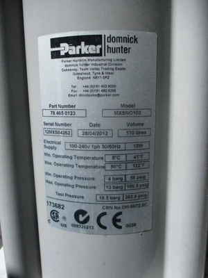 Used HUNTER MXSNO103C Air Compressor Dryers California US | TNT Industrial #1244417