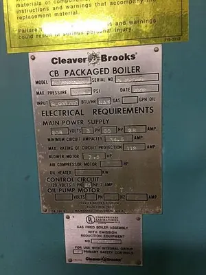 USED 2002 CLEAVER BROOKS CBI 700 240 125