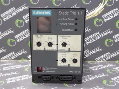 Siemens RMS-TIG-TZ Static Trip III Solid State Programmer 5000A max cut wires Used