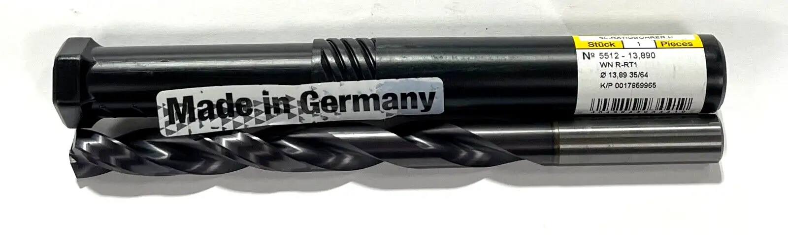 Guhring 35/64" Solid Carbide Drill 7xD nano-FIREX Coating 2 Flute Coolant Thru