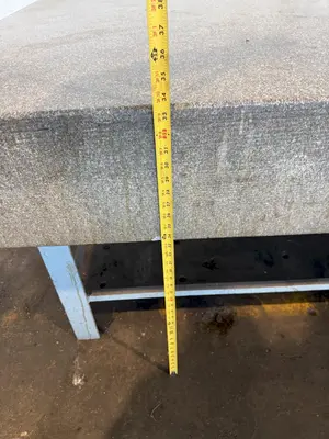 48" X 96" X 10" GRANITE SURFACE PLATE W/ STAND. STOCK # 0880925.