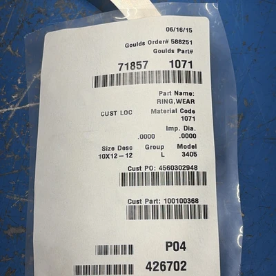 New | in-Stock Gould Pumps 71857-1071 Miscellaneous MRO Indiana US | J&J Industrial Supply #1438887
