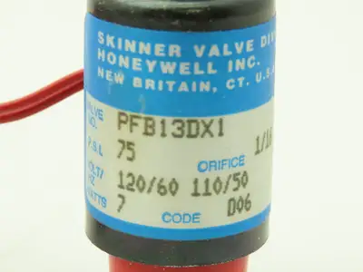 Honeywell Skinner PFB13DX1 Solenoid Valve PFB Type NO 120V 75 PSI 1/8" NPT