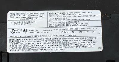 USED SIEMENS 3RV1031-4GA10