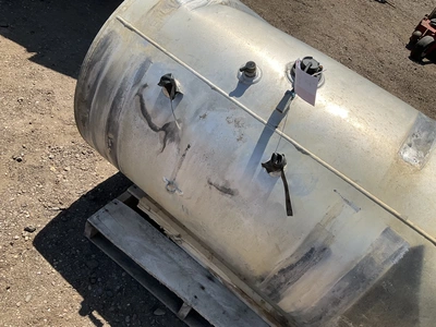 Aluminum fuel tank 26”D x 46”L, scattered dents, used