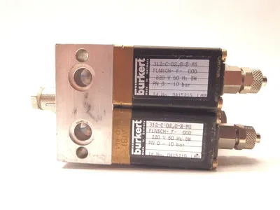 312-C-02,0-B-MS FLNSCH-F-000 041521Q LMPU | Burkert 312-C-02,0-B-MS FLNSCH-F-000 Solenoid Valves 041521Q LMPU 220V LOT OF 2 - Used