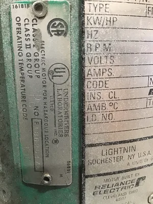 Lightnin Vektor V9Q55 PN: 271627 Mixer Motor 3-Phase 60Hz