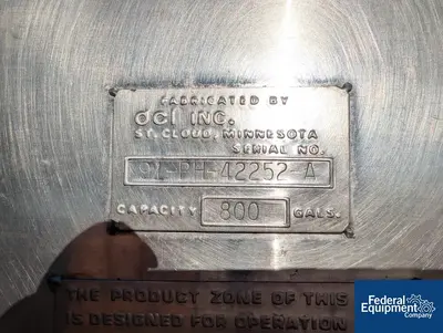 USED DCI 800 Gal DCI Twin Motion Kettle, 316 S/S, 60#